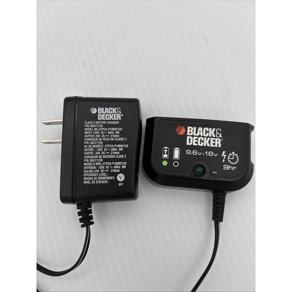 Genuine Black & Decker 9.6-18v Battery Charger ETPCA-P180021U2 P/N 90592363 OEM